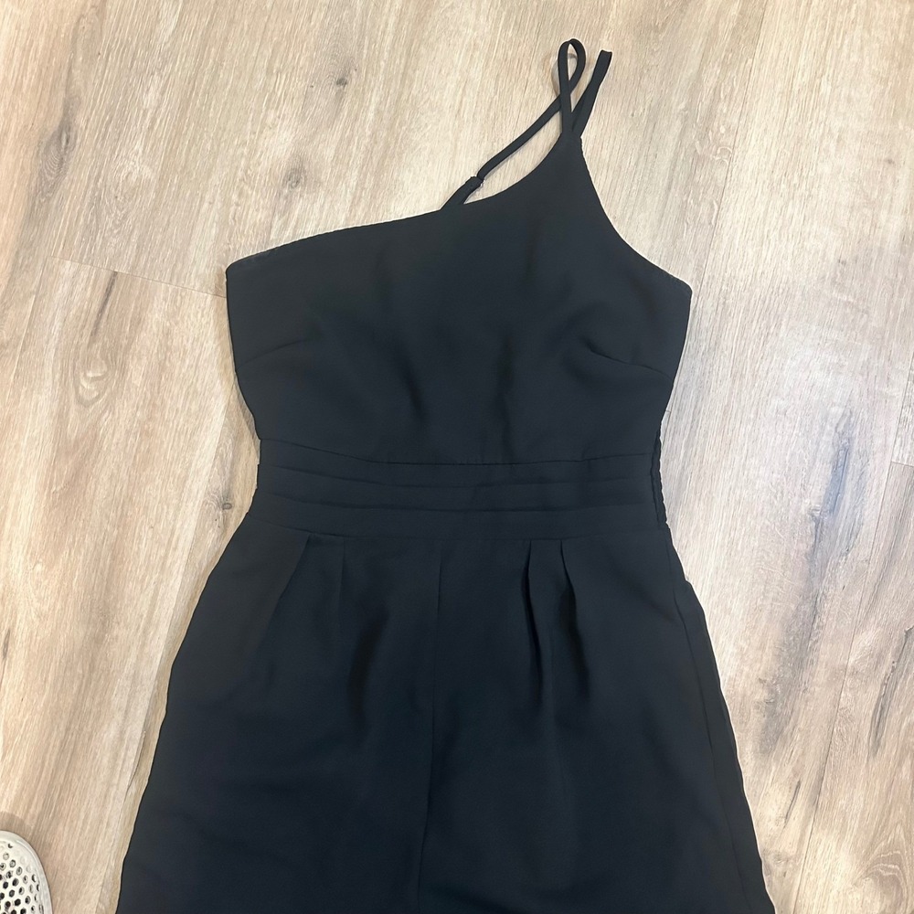 PRETTYGARDEN Jumpsuit Women Size M Black One Shoulder Wide Leg Elegant Formal - Picture 3 of 16